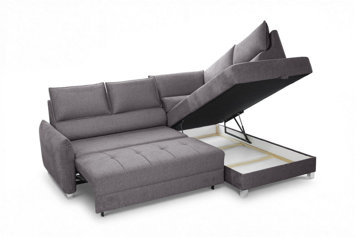 ECKSOFA Marno In Chill Me - Grau, Holzwerkstoff/Textil (260/200cm) - Fun Möbel