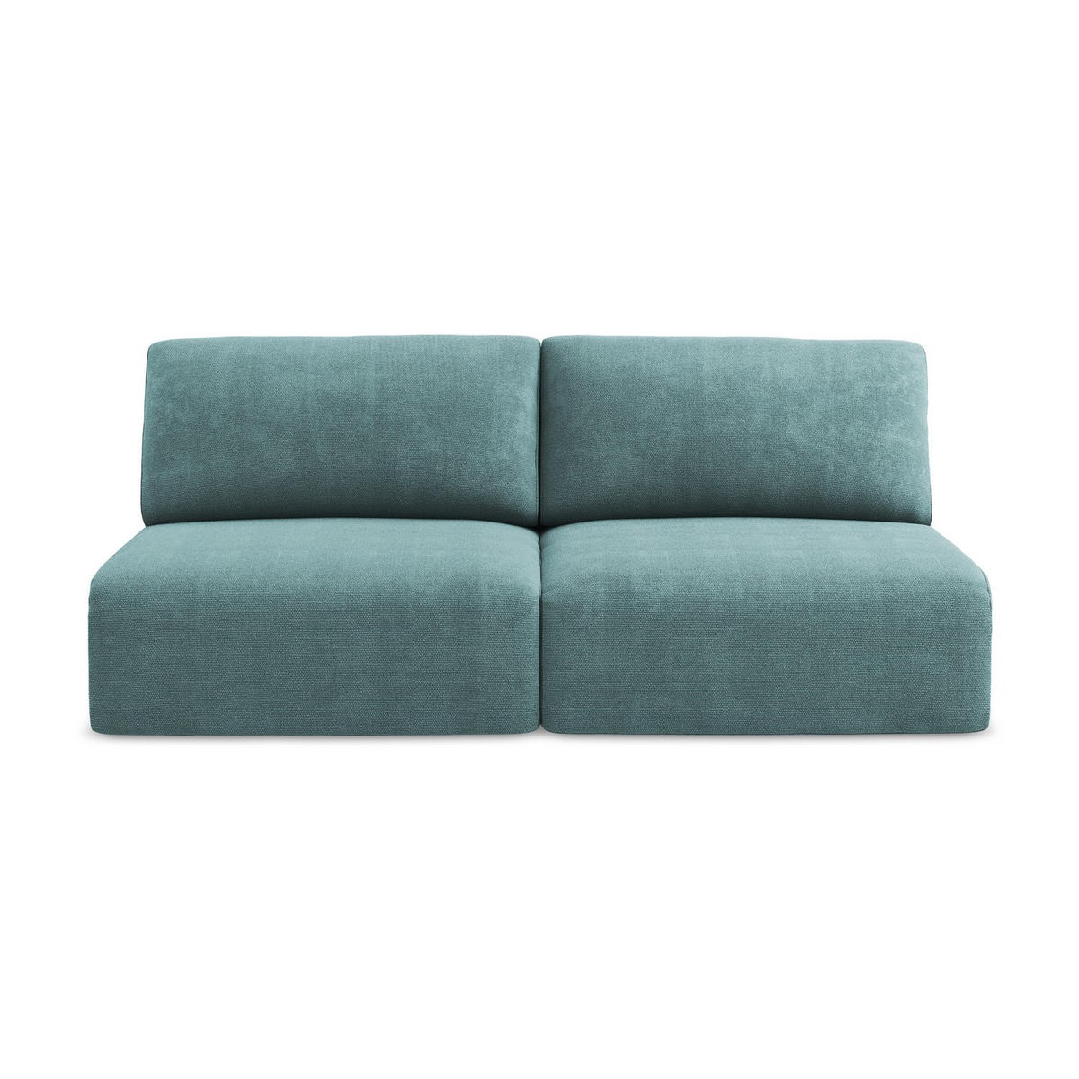 3-SITZER SOFA mit Schlaffunktion Chenille Stoff Blau - Blau/Beige, Kunststoff/Textil (216/79/102cm) - LaMiaSofa
