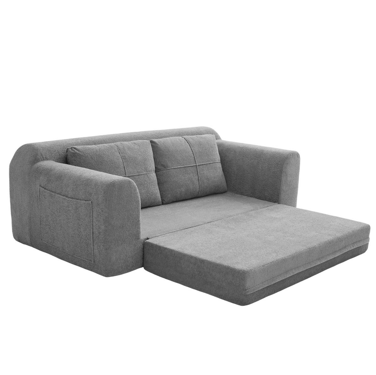 SOFA-BETT klappbar 2-in-1 Stoff Dunkelgrau - Dunkelgrau, Holzwerkstoff (178/61.5/96cm) - Meubliv