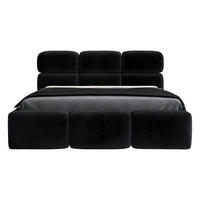 POLSTERBETT MAROKO 180x200 Schwarz - Schwarz, Textil (180/200cm) - A&J MöbelLand