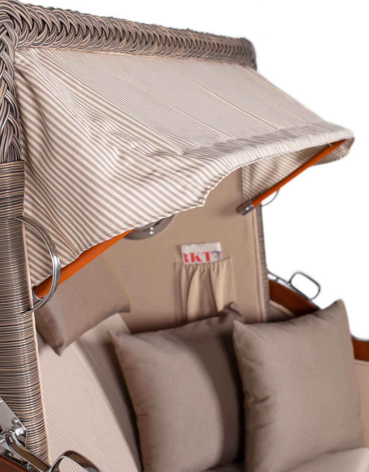 STRANDKORB XXL Düne Grande 2,5 Sitzer - Taupe/Braun, Metall (142/170/95cm) - Mr. Deko