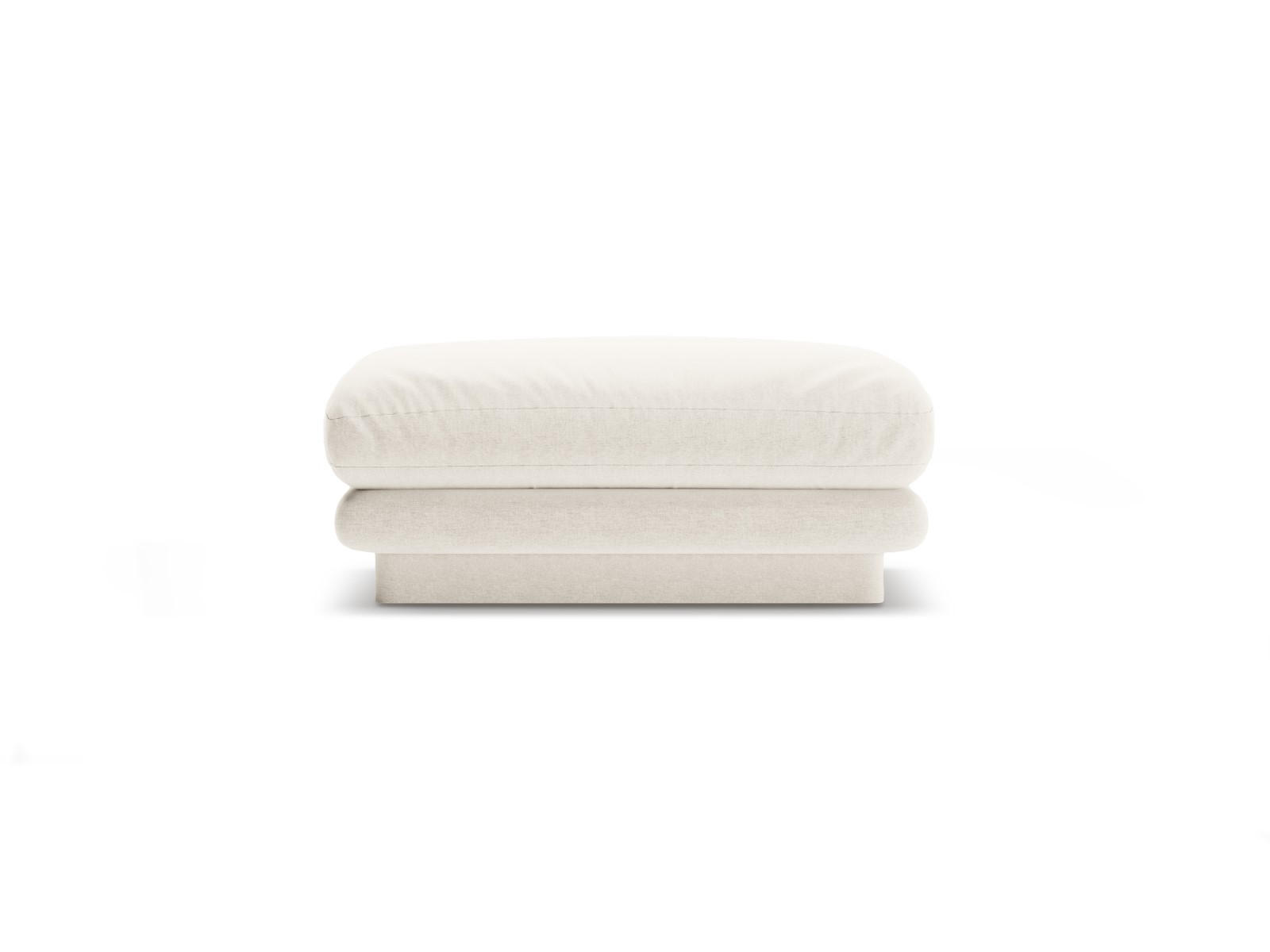 POUF Torino aus strukturiertem Stoff elfenbein - Ecru, Textil (80/41/80cm) - Micadoni