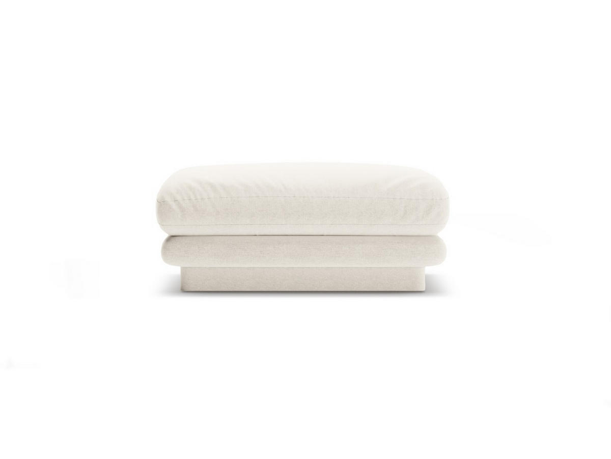 POUF Torino aus strukturiertem Stoff elfenbein - Ecru, Textil (80/41/80cm) - Micadoni