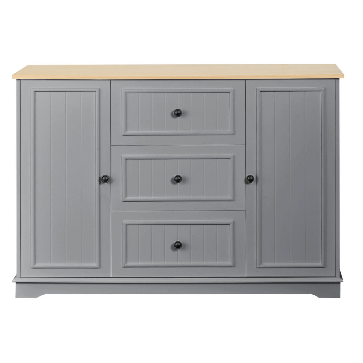 SIDEBOARD mit 3 Schubladen 126 x 40 x 86 cm MDF Grau - Grau, Holzwerkstoff (126/86/40cm) - Meubliv