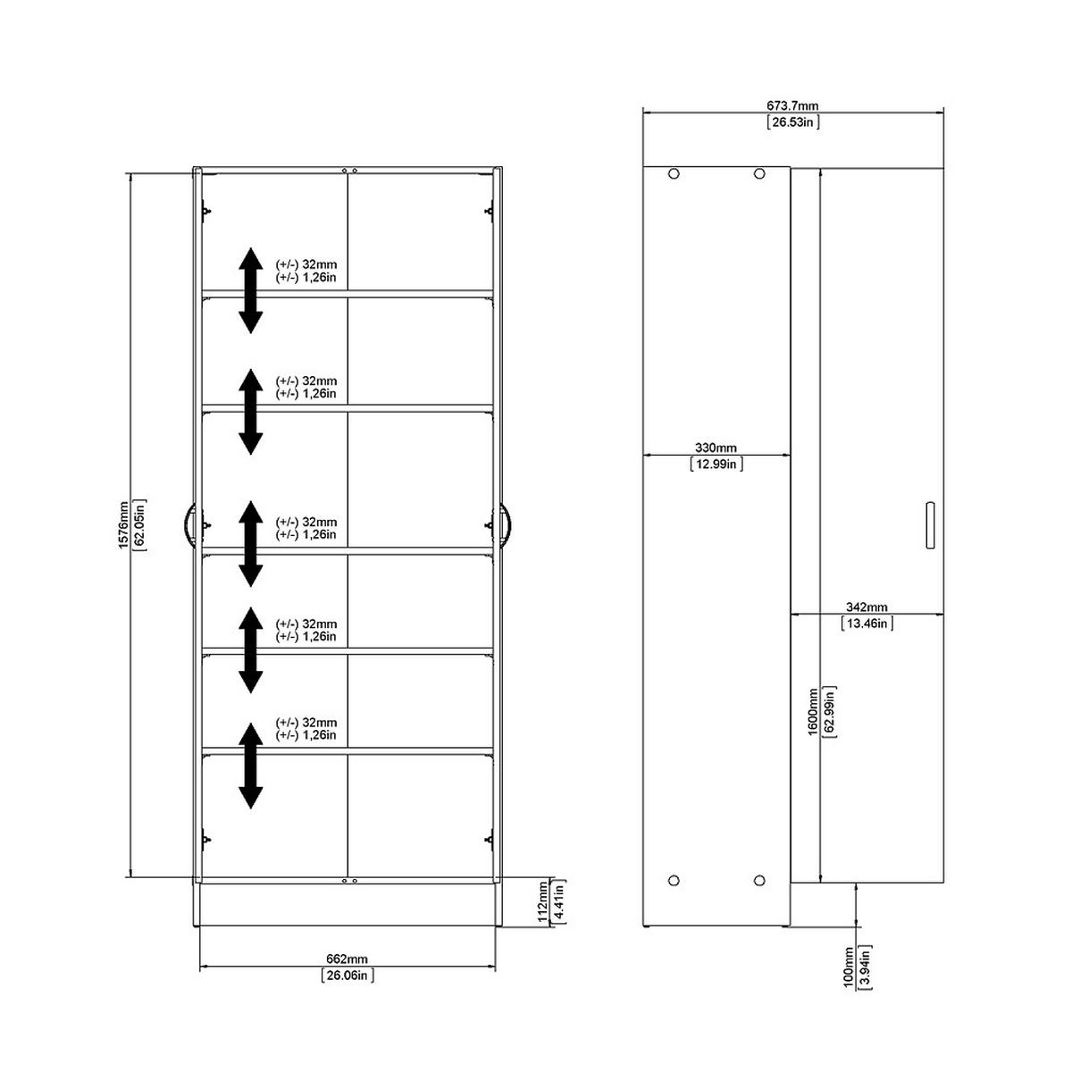 KLEIDERSCHRANK weiß - Weiß, Holzwerkstoff (69/170/35cm) - ebuy24