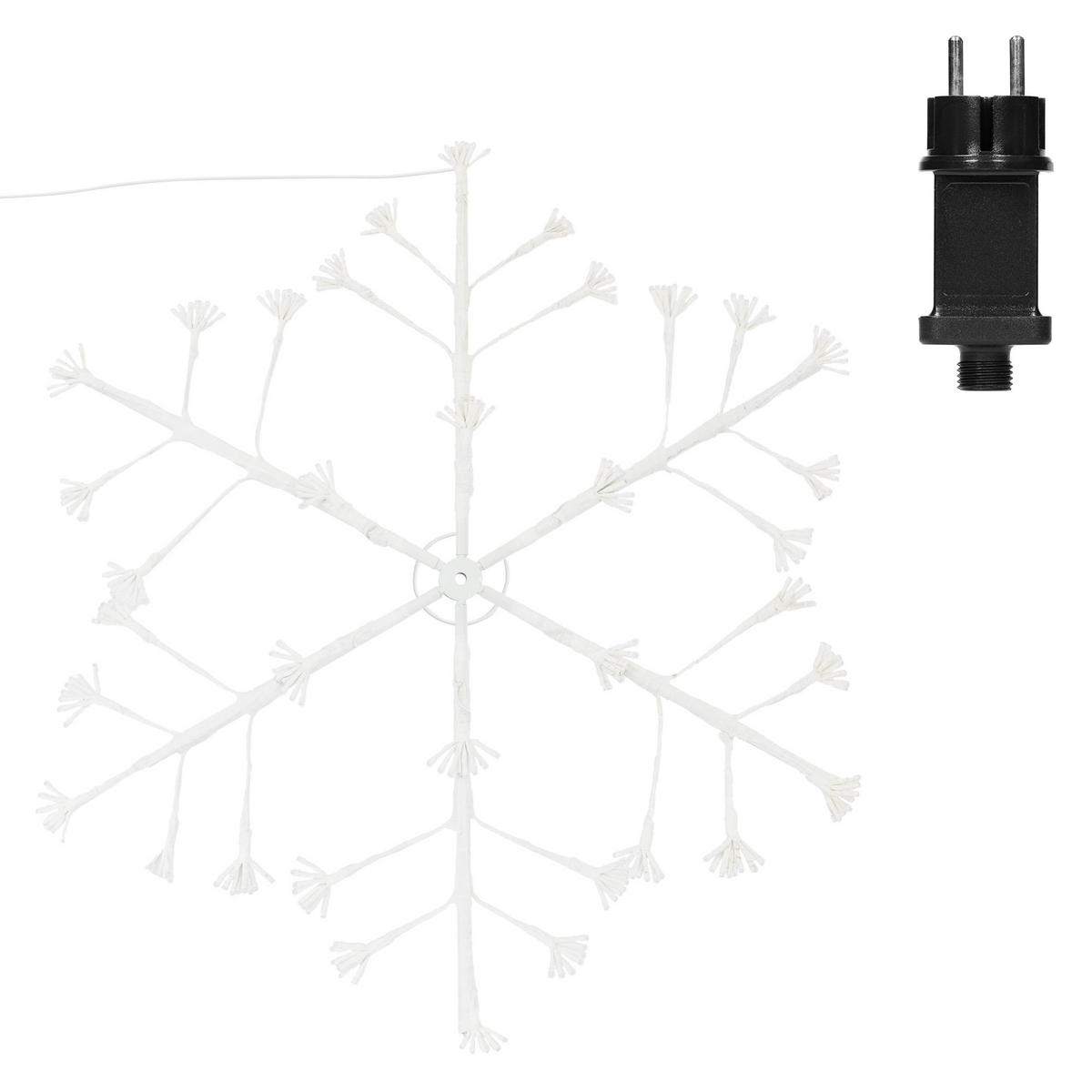 LED-SCHNEEFLOCKE 288 LED Warmweiß 87 cm für Innen/Außen - Weiß, Metall (0.1/87/87cm) - ECD-Germany