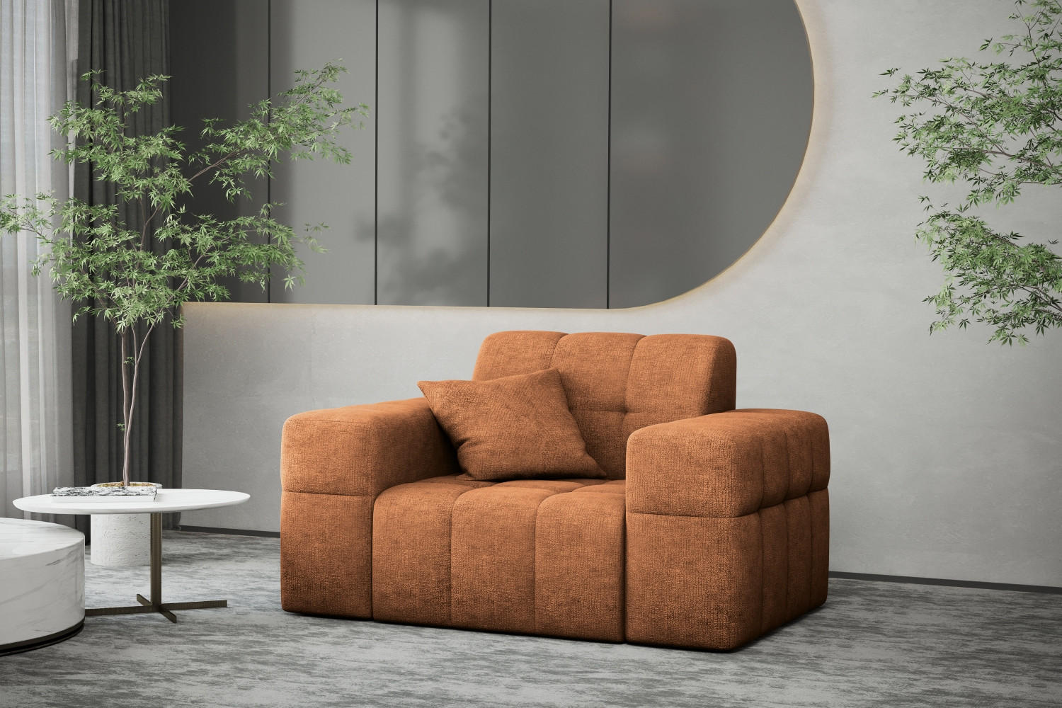 SESSEL NIMES Stoff Perfect Harmony Orange - Orange, Holz/Textil (120/82/92cm) - Kaiser Möbel