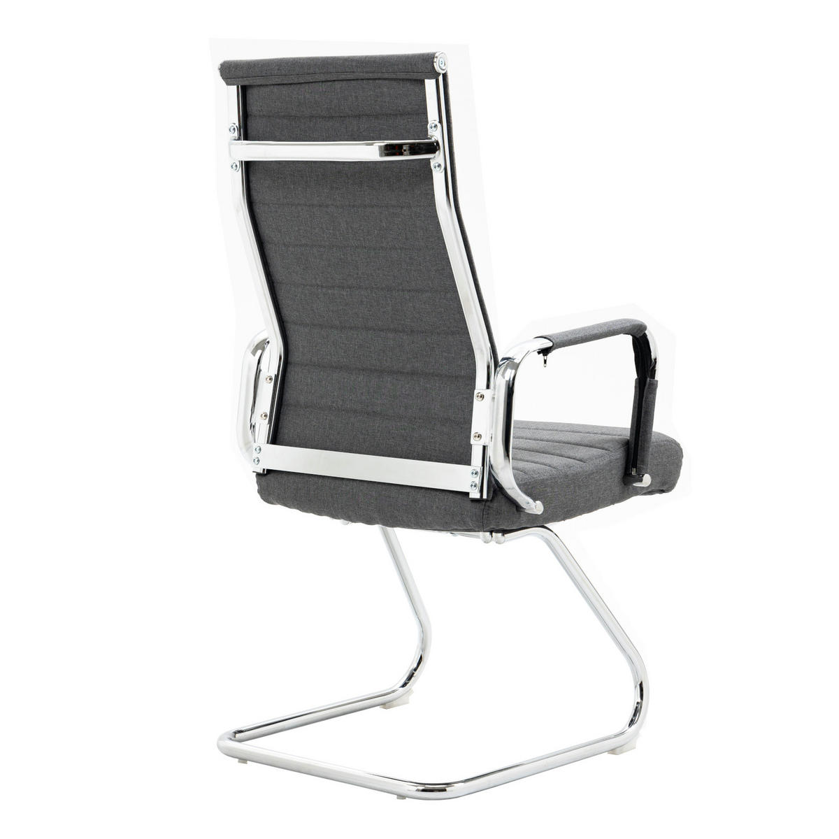 BESUCHERSTUHL OFFICE COMFORT 2er Set Stoff Dunkelgrau - Dunkelgrau/Anthrazit, Textil/Metall (56.5/110/64cm) - SVITA