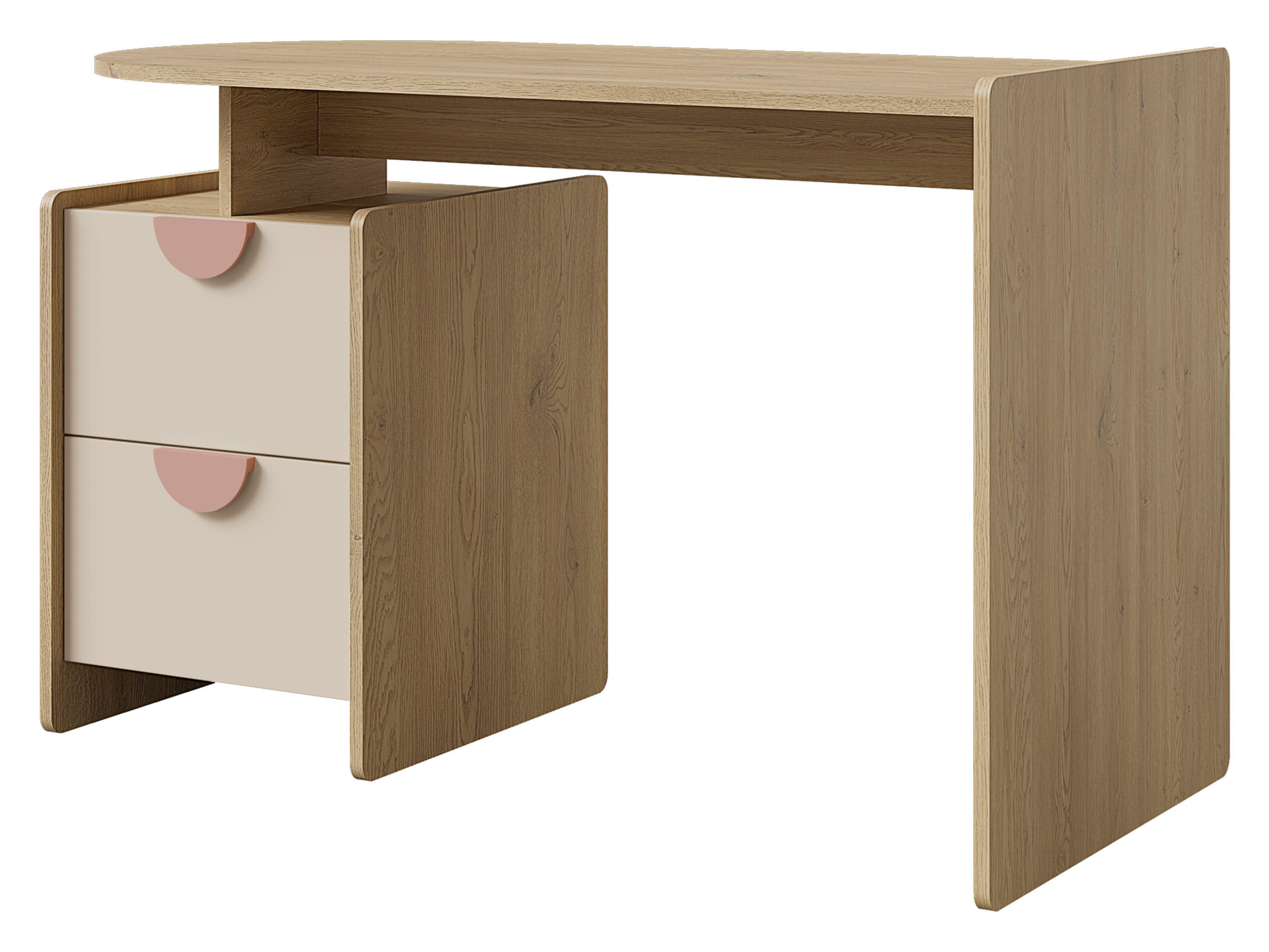 KINDERSCHREIBTISCH Lexi 2S 12 L / P - Eichefarben/Rosa, Holzwerkstoff/Kunststoff (121/78/60cm) - MIRJAN24