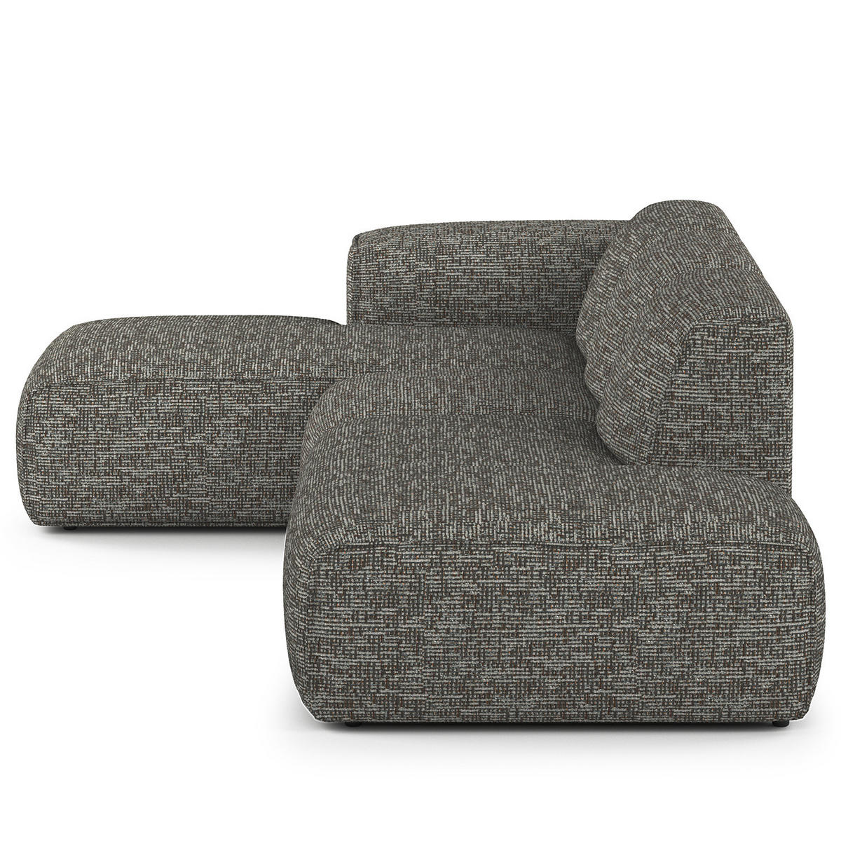 ECKSOFA mit Chaiselongue - Schwarz/Grau, Kunststoff/Textil (290/173cm) - home24