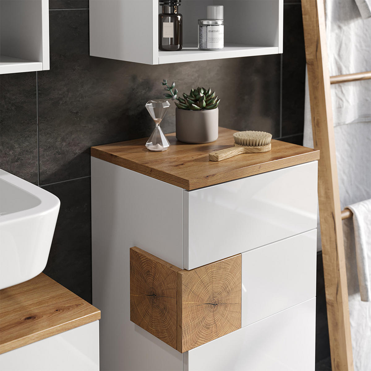 KOUPELNOVÝ NÁBYTEK Eden Bílá - vysoce lesklá bílá, kompozitní dřevo (73/64/37cm) - Vicco