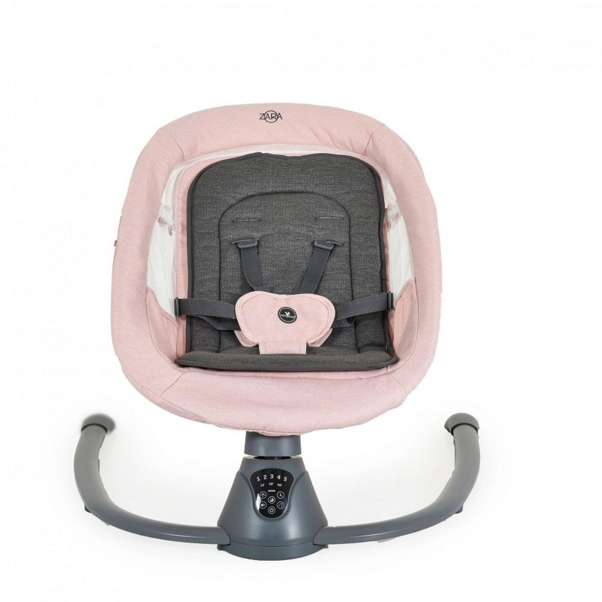 BABYWIPPE Zara rosa Moskitonetz, Fernbedienung, USB-Anschluss, 5-Punkt-Gurt, 12 Melodien - Rosa, Metall - Cangaroo