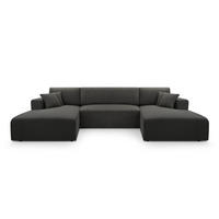 WOHNLANDSCHAFT PULA-U CORD ANTHRAZIT mit Schlaffunktion - Anthrazit, Textil (364/84/187cm) - Luxkor24