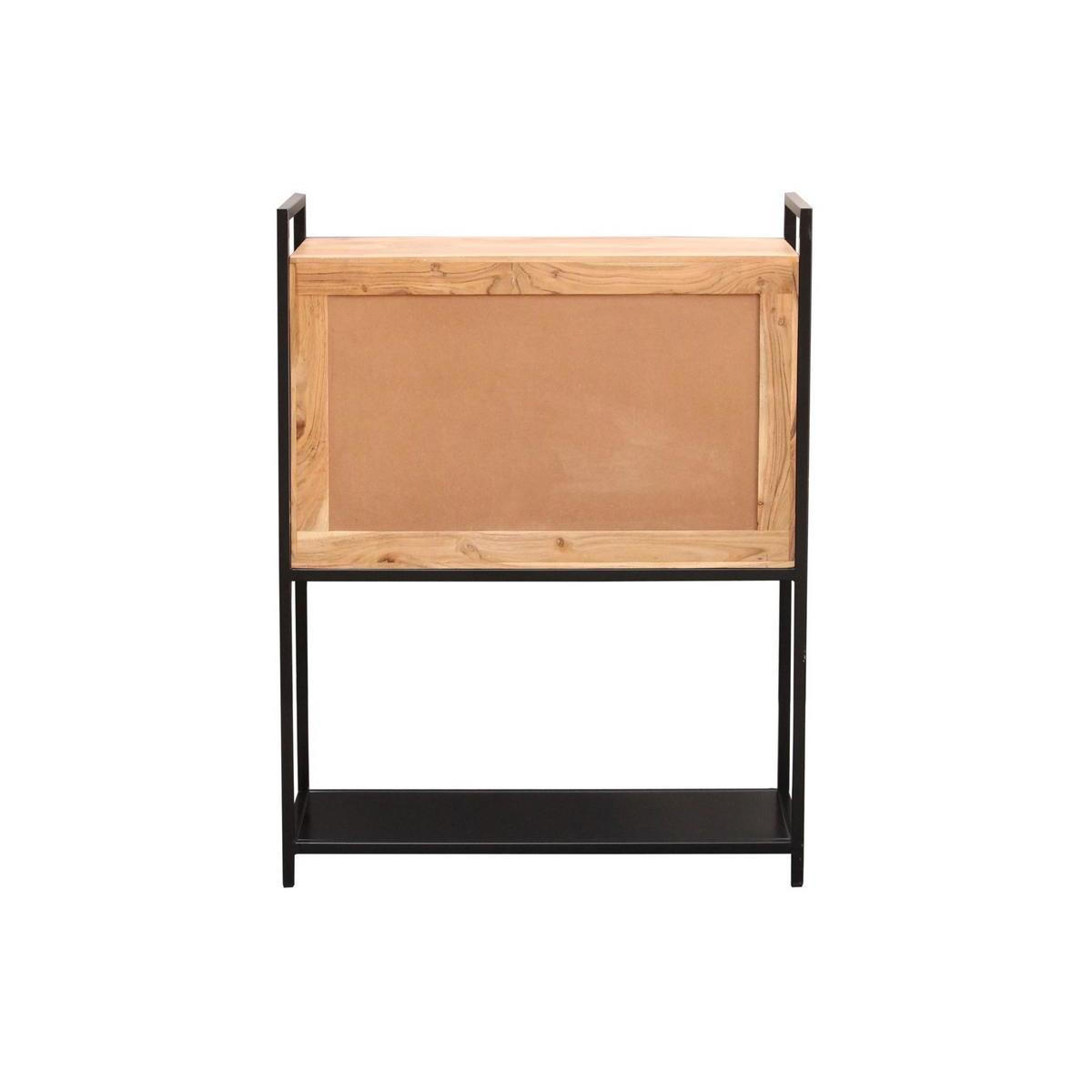 SIDEBOARD Akazie Schwarz Metall H110 ARTHUS - Dunkelbraun, Holz (40/110/85cm) - Miliboo