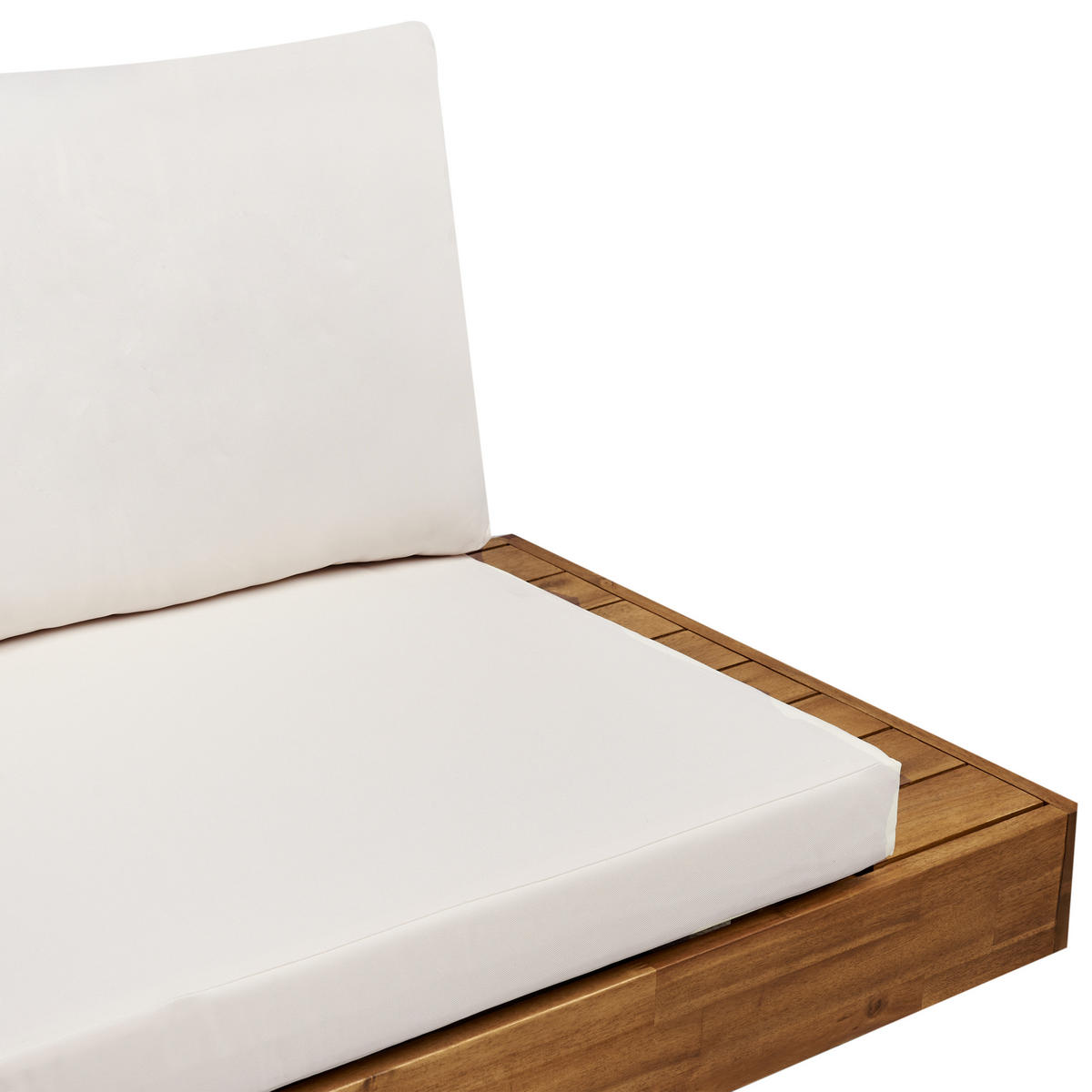 LOUNGESOFA 2-Sitzer Heller Holzfarbton Marettimo - Hellbraun/Weiß, Holz (167/70/68cm) - Beliani