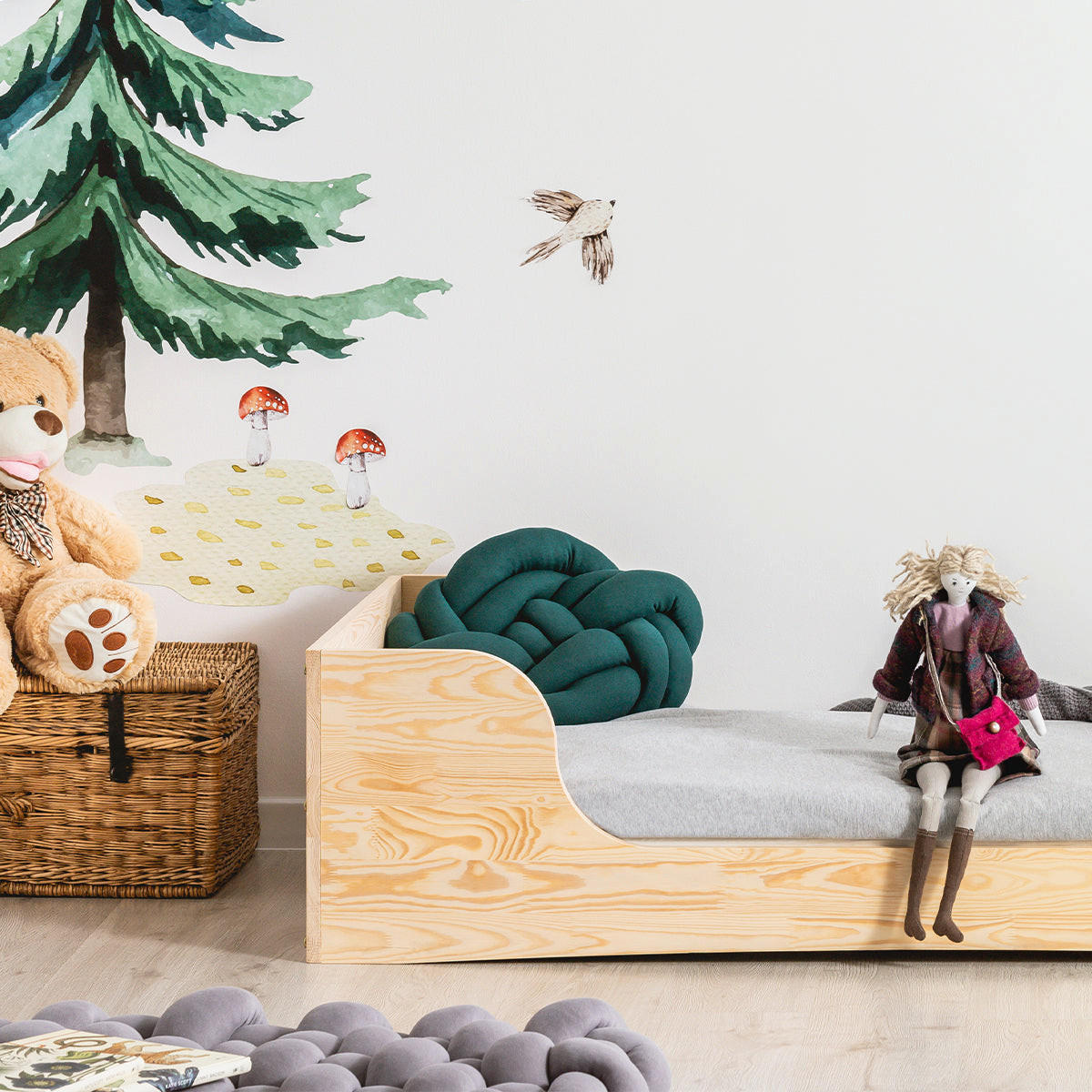 POSTEĽ 90/200 Noélie Prírodné drevo - hnedá, drevo (90/200cm) - Petits-meubles