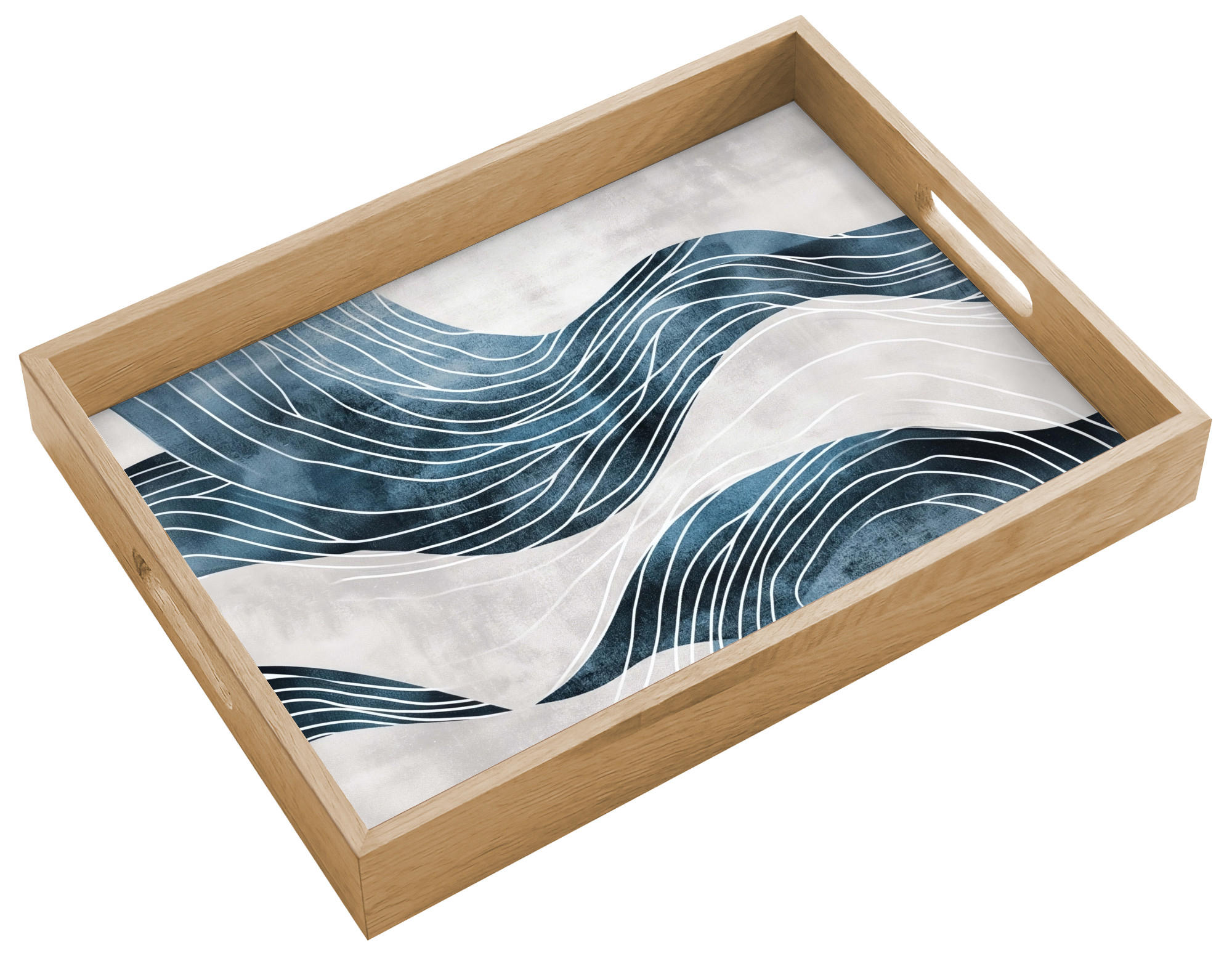 OnlyWow SERVÍROVACÍ PODNOS Čáry - vlny - abstraktní - šedá 40x30 cm
