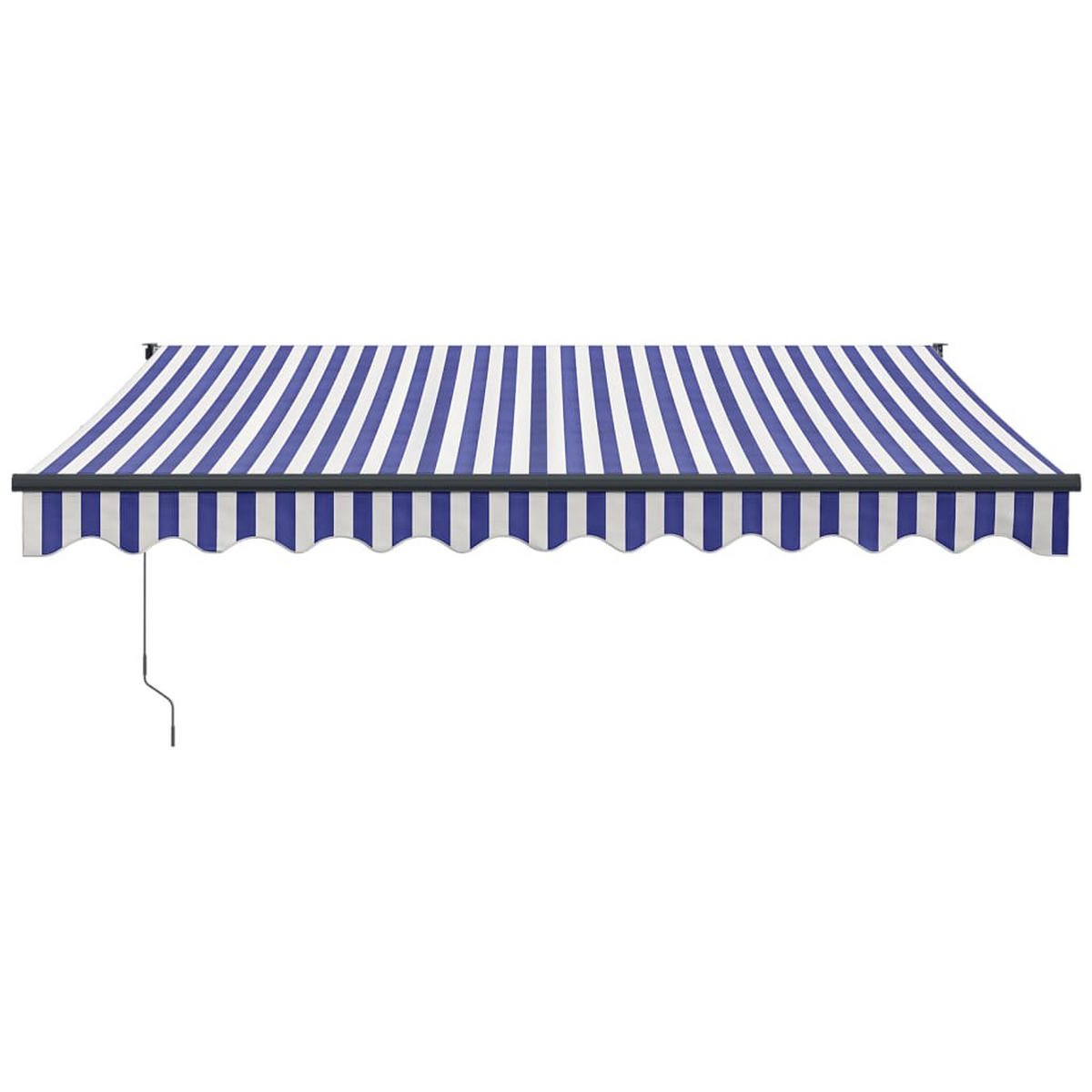 ELEKTRISCHE Markise mit Kurbel Blau und Weiß 3x2,5 - Blau/Weiß, Textil (300/250/300cm) - furnicato