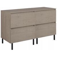 WASCHBECKUNTERSCHRANK SIMPLE mit Beinen 120cm mit Arbeitsplatte Eiche Dunkel - Wildeiche, Holz (120/62/46cm) - Rodan