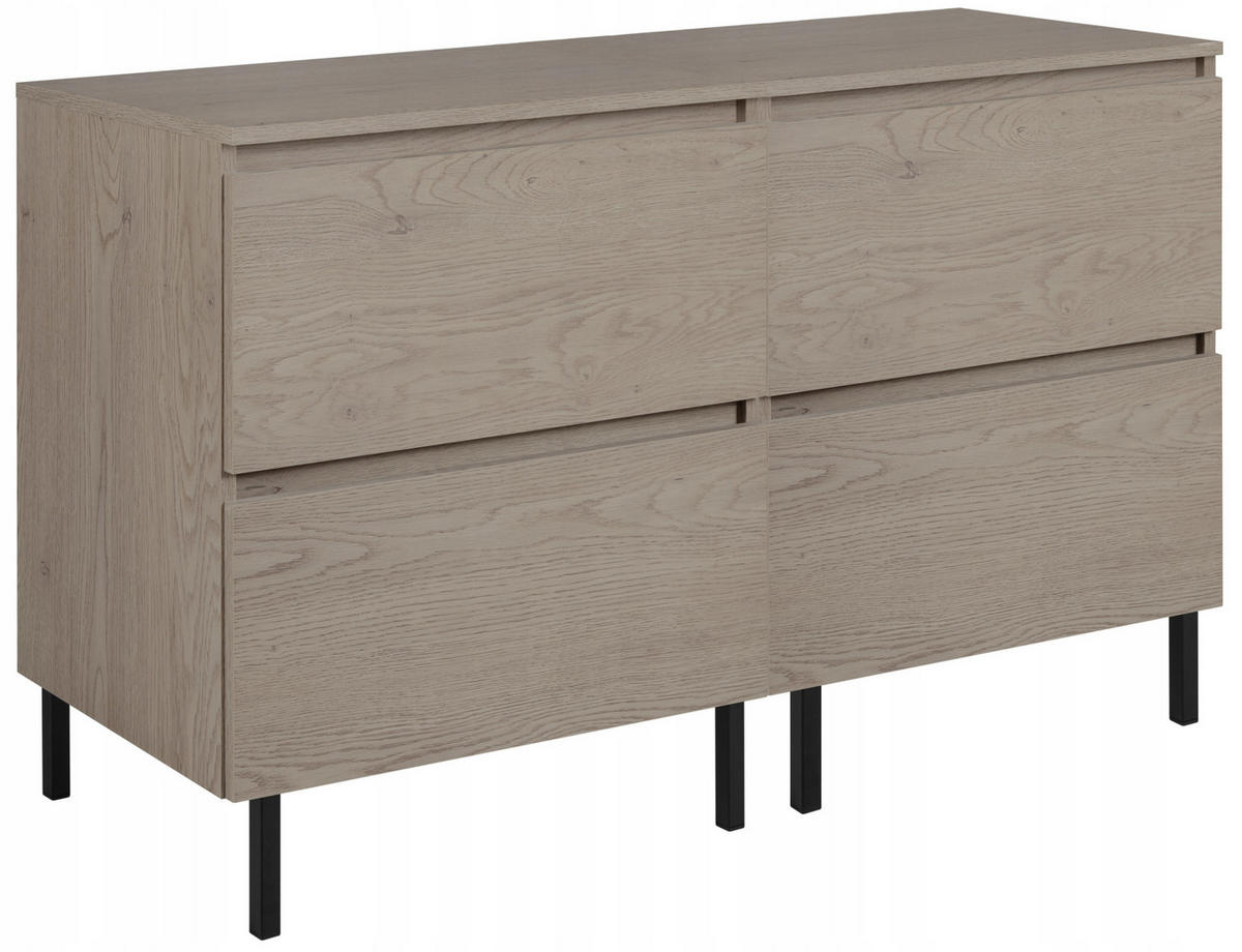 WASCHBECKUNTERSCHRANK SIMPLE mit Beinen 120cm mit Arbeitsplatte Eiche Dunkel - Wildeiche, Holz (120/62/46cm) - Rodan