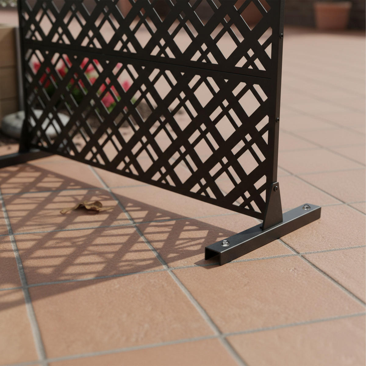 SICHTSCHUTZ Outdoor - Schwarz, Metall (110/183cm) - Relaxdays