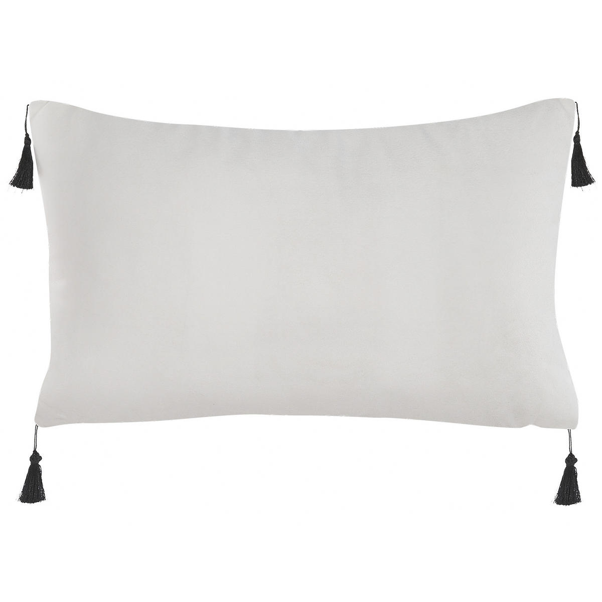DEKOKISSEN 2er-Set Weiß 30/50 cm Schefflera - Weiß, Textil (30/50cm) - Beliani