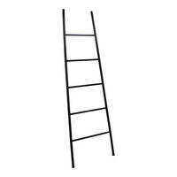 DEKORATIVE LEITER Firo Schwarz - Schwarz, Metall (50/160/4cm) - LOFT42