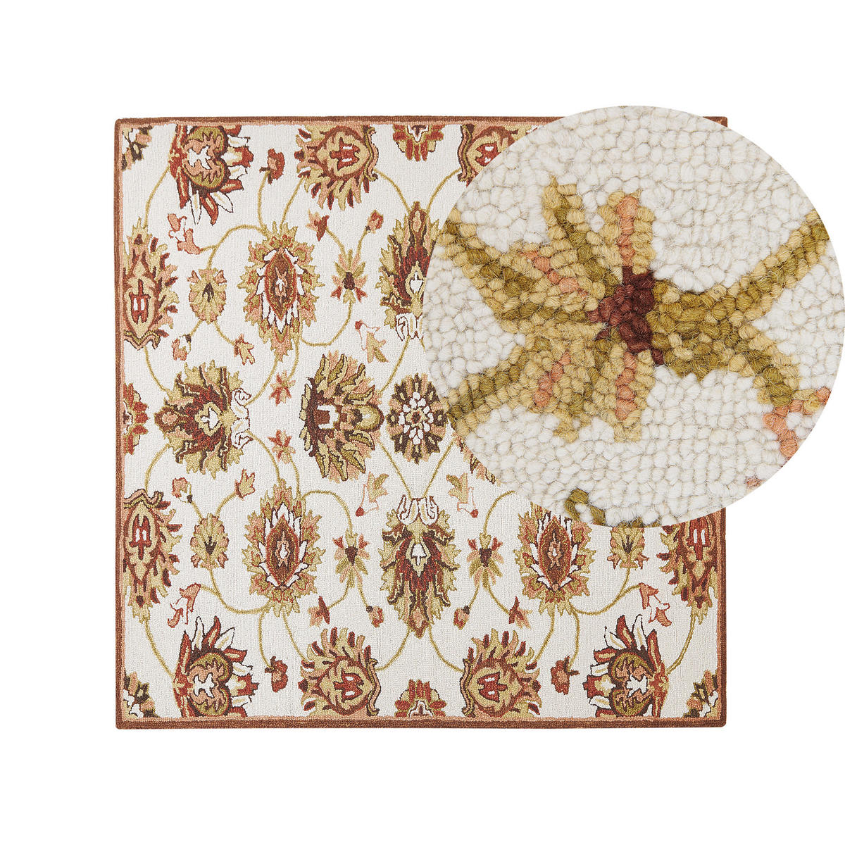 VINTAGE-TEPPICH Ezine 200/200 cm - Beige, Textil (200/200cm) - Beliani