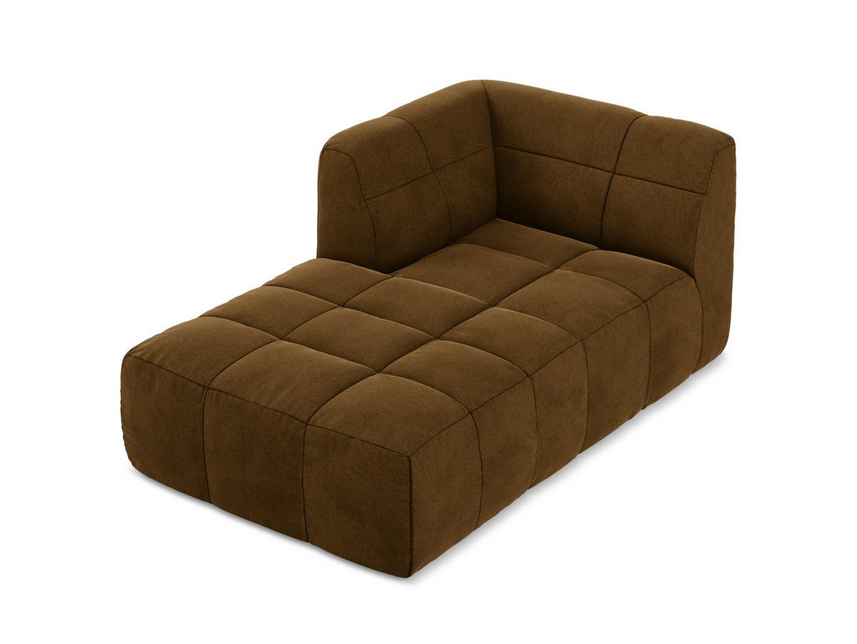 SOFAELEMENT Links Samt Stoff Gelb - Currygelb/Schwarz, Holzwerkstoff/Kunststoff (101/77/175cm) - Makamii