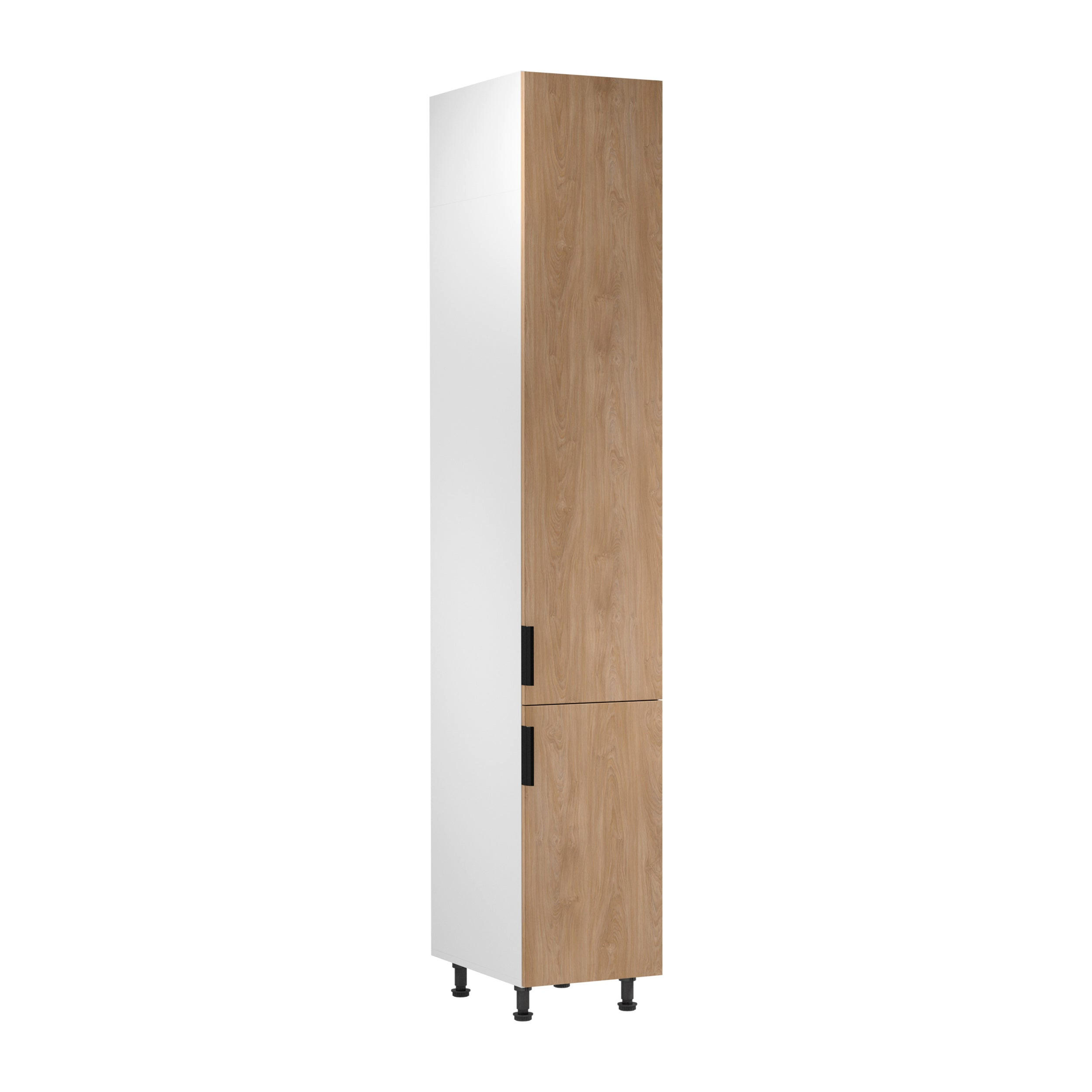 Royal24_Markt Hochschrank Sonoma Eiche, Weiß 40x247x58 cm