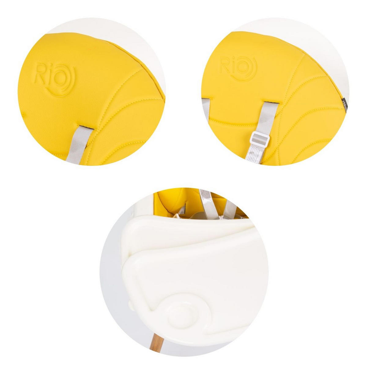 HOCHSTUHL Rio 2 in 1 gelb weiß Kinderstuhl rutschfeste Beine 5-Punkt-Gurt - Weiß, Metall (61/84/51cm) - Chipolino