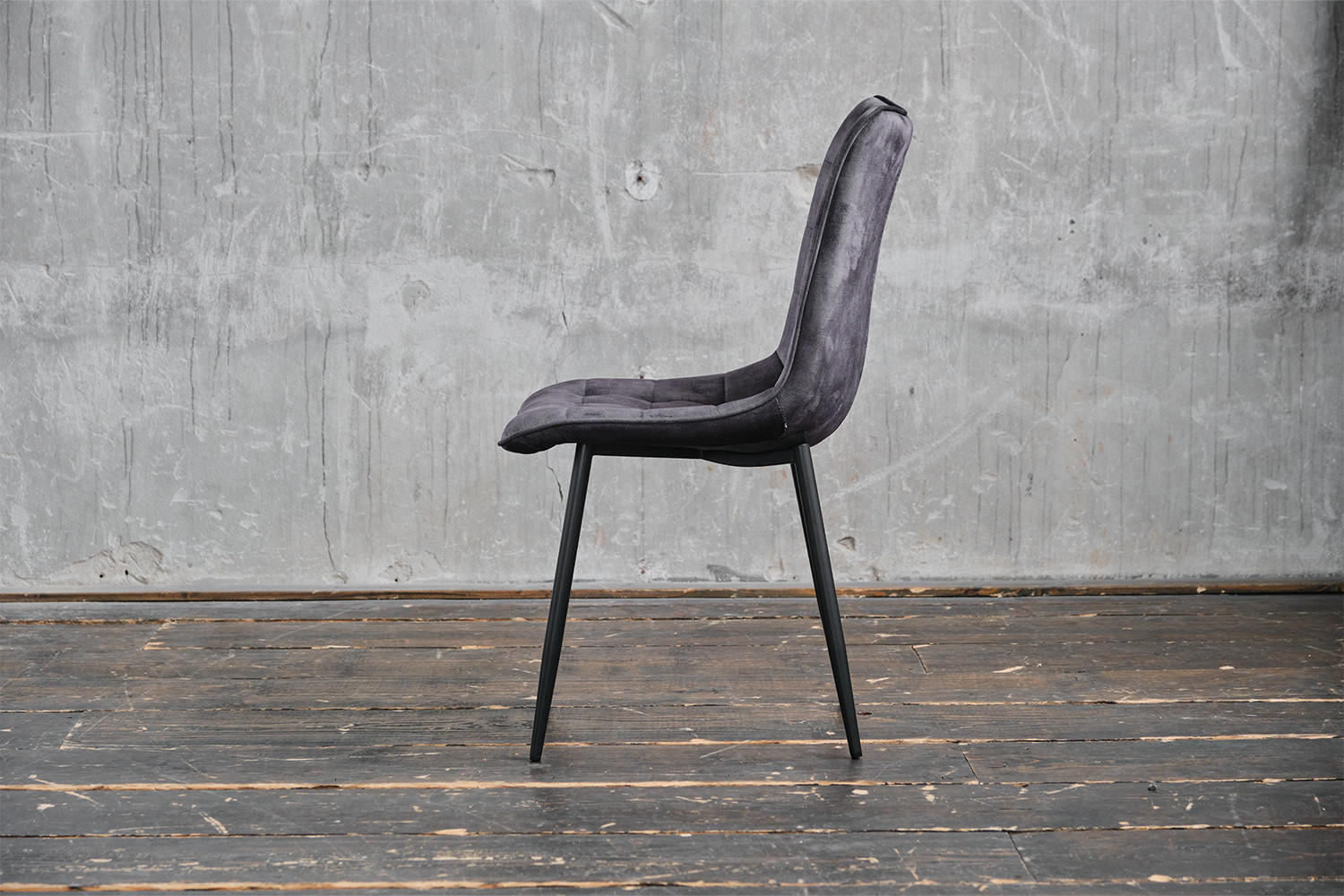 STUHL CLARA Anthrazit Velvet - Anthrazit, Textil (48/88/60cm) - KAWOLA