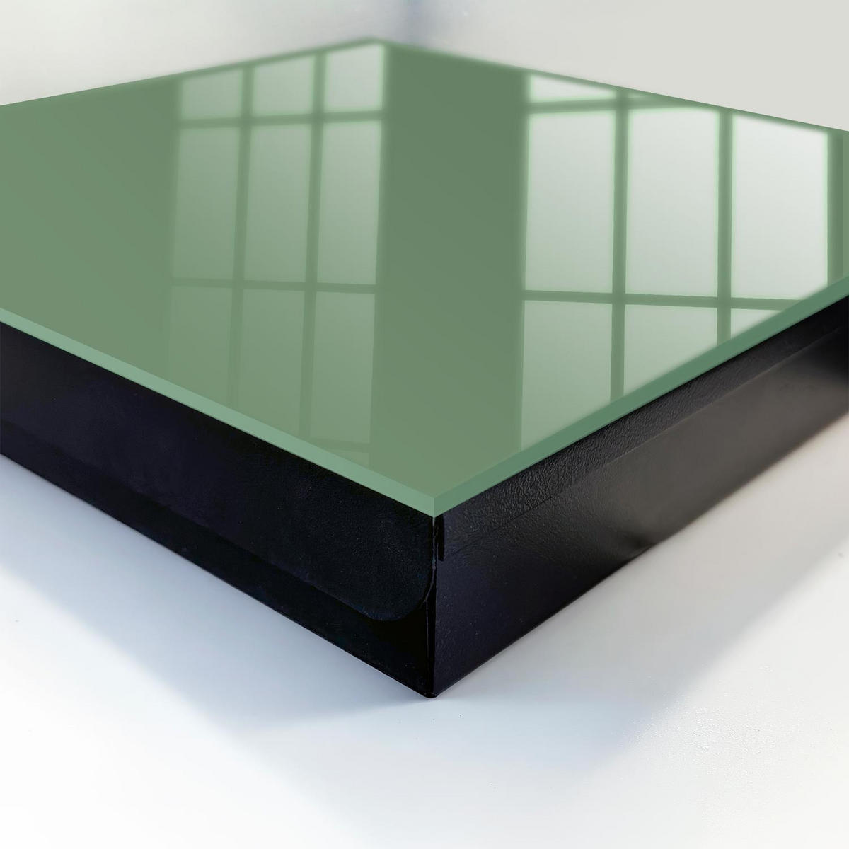SCHLÜSSELBOX Schwarz 30x30 cm- Türöffnung nach rechts - Gedämpftes Grün - Grün, Metall (30/30/5cm) - TULUP