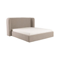 POLSTERBETT mit Bettkasten und Matratze VELUNA, Naturfarben, 160x200 cm - Naturfarben, Textil (160/200cm) - KS Home Concept