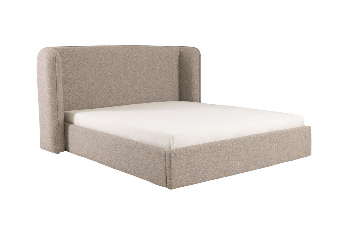 POLSTERBETT mit Bettkasten und Matratze VELUNA, Naturfarben, 180x200 cm - Naturfarben, Textil (180/200cm) - KS Home Concept