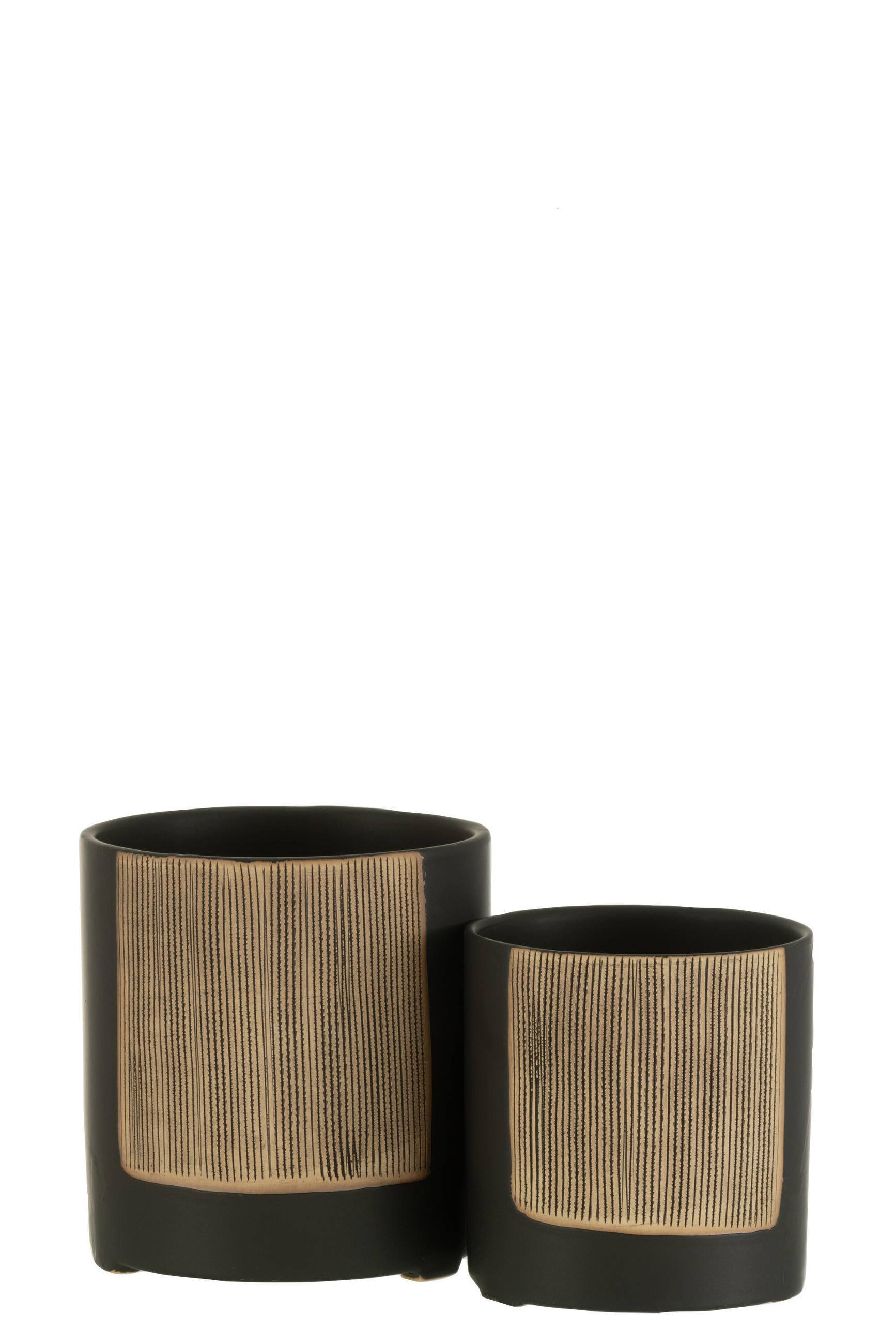 BLUMENTOPF MARIA - Töpferei - Schwarz - L - Ø 14,5 cm - Schwarz, Keramik (14.5/15.5cm) - J-Line