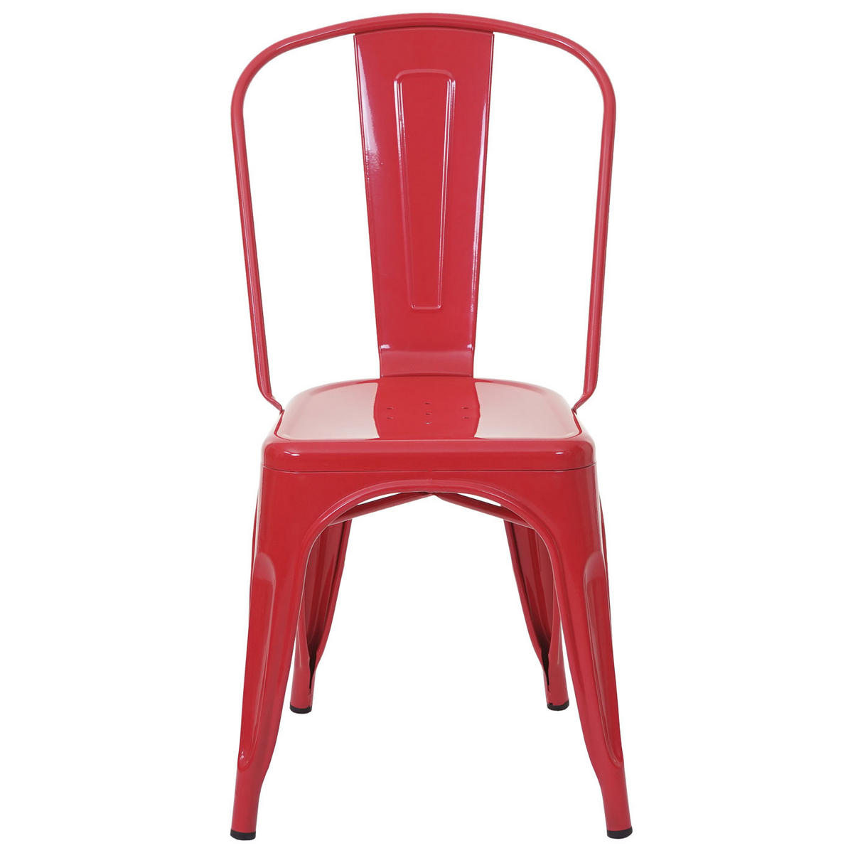 STUHL METALL Rot 4er-Set - Rot, Metall (45/87/43cm) - MCW