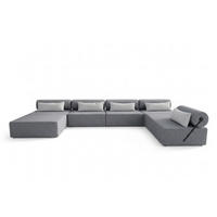 GARTENSOFA BALI XXL - Wetterfeste Balkonmöbel & Lounge Sofa Außen - Moderne Outdoor Couch für Garten - Balkon & Terrasse - Grau - Grau, Kunststoff (448/78/100cm) - Trada