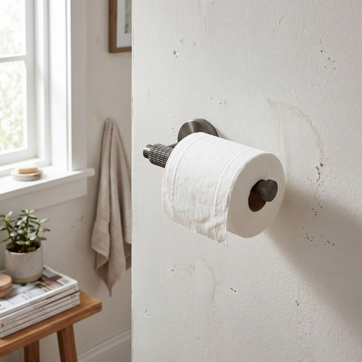 HALTER Für Toilettenpapier Rea 29105 Riwon Titan - Titanfarben, Metall (16/5/8.5cm) - REA