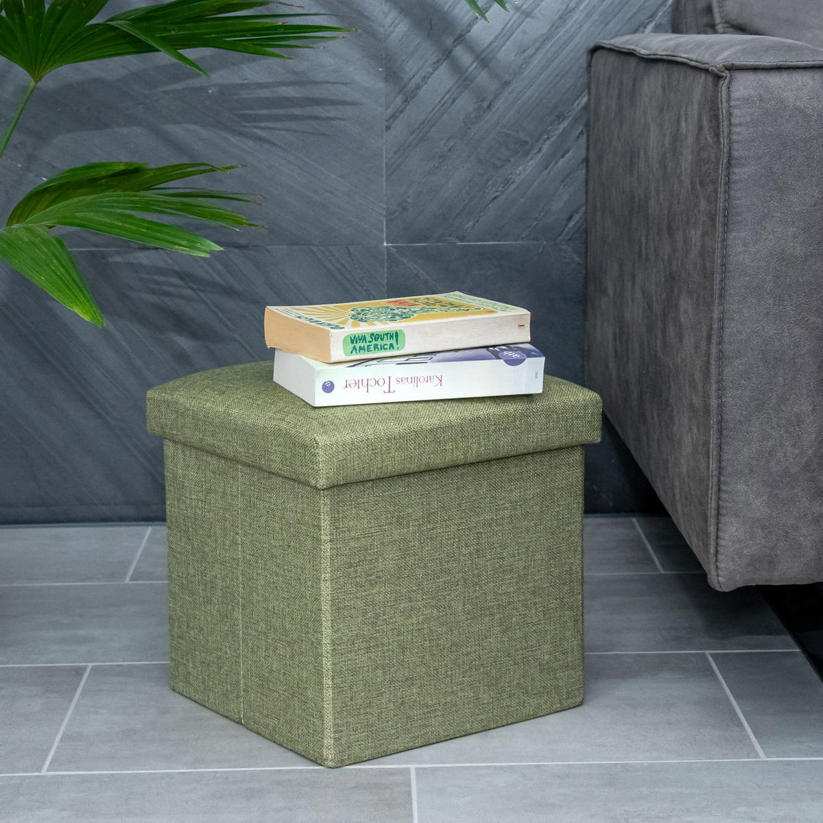 SITZBOX Faltbar 30/30/30 cm (Grün) - Grün, Textil (30/30/30cm) - Intirilife