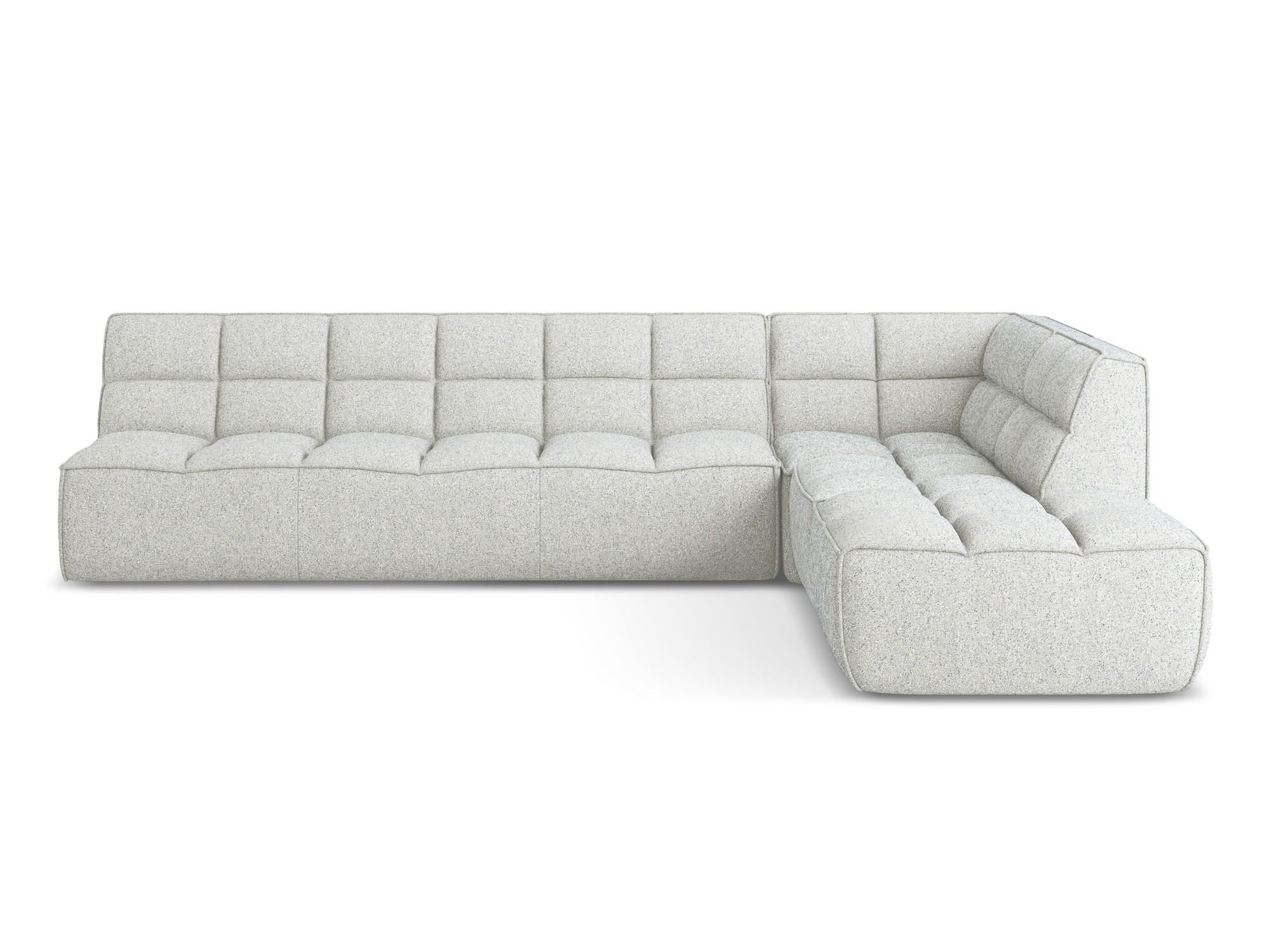 ECKSOFA Beidseitig Strukturstoff Stoff Beige - Beige/Schwarz, Kunststoff/Textil (308/258cm) - Makamii