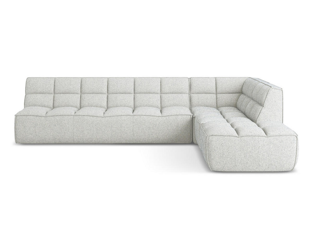 ECKSOFA Beidseitig Strukturstoff Stoff Beige - Beige/Schwarz, Kunststoff/Textil (308/258cm) - Makamii