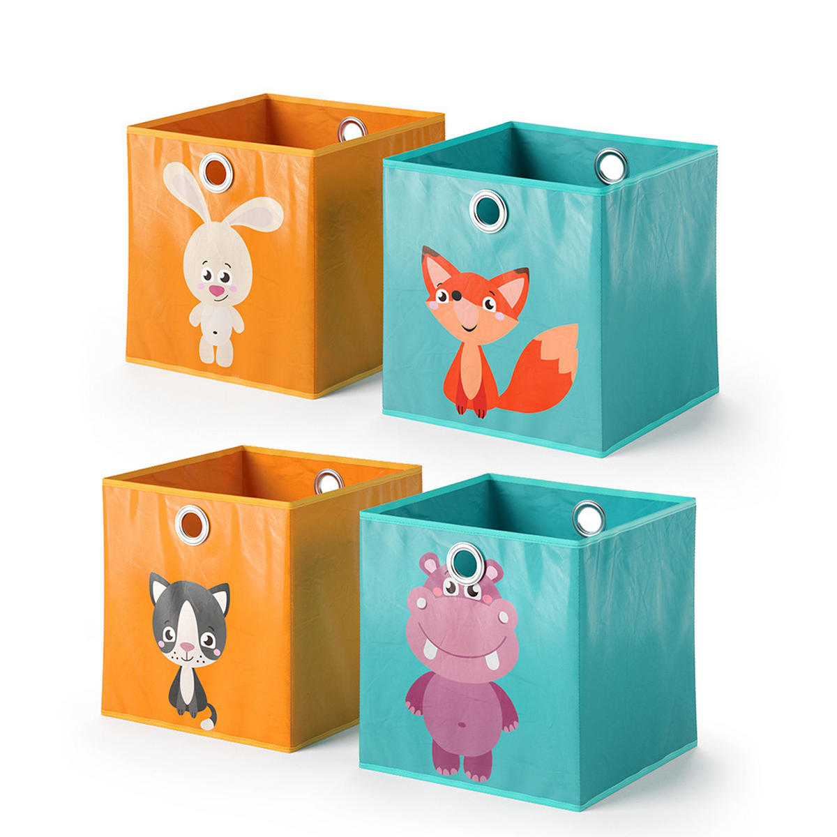 FALTBOX Orange/Blau 30 x 30 cm 2er Set - Blau/Orange, Wellpappe (30/30cm) - Vicco