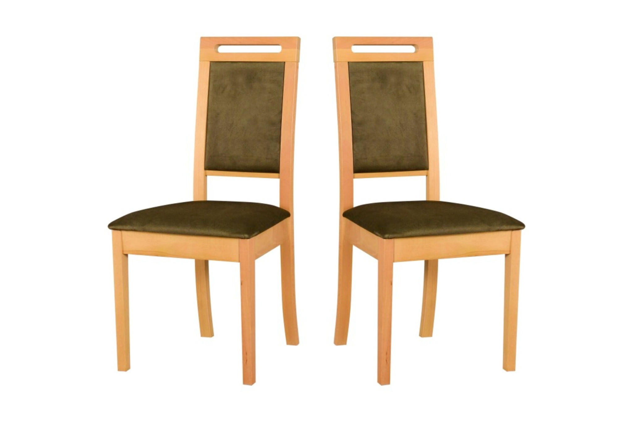 STUHL 2er Set ROMA 15 grandson - Dunkelgrün/Beige, Holz (47/96/43cm) - Leaf Design