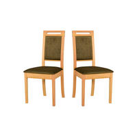 STUHL 2er Set ROMA 15 grandson - Dunkelgrün/Beige, Holz (47/96/43cm) - Leaf Design