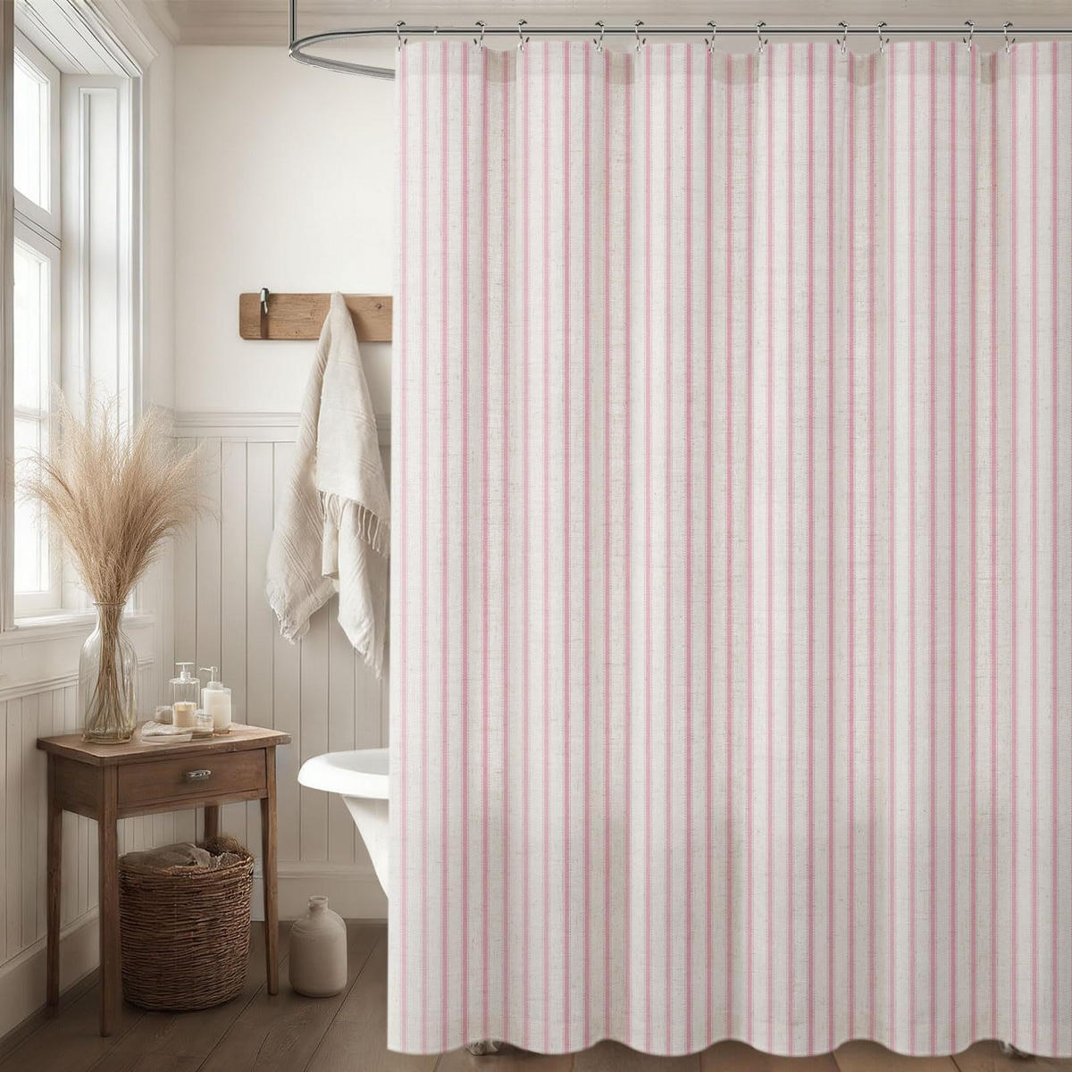 DUSCHVORHANG –Hellrosa (B 150 × H 180 cm) - Hellrosa, Textil (150/200cm)
