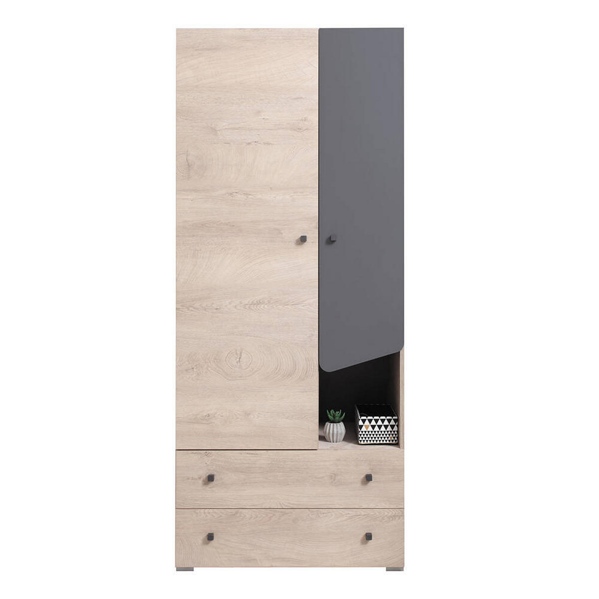 SCHLAFZIMMER Set 6-tlg. – DELTA System – Artisan Eiche / Anthrazit - Eichefarben, Holzwerkstoff (80/190/50cm) - hi-markt