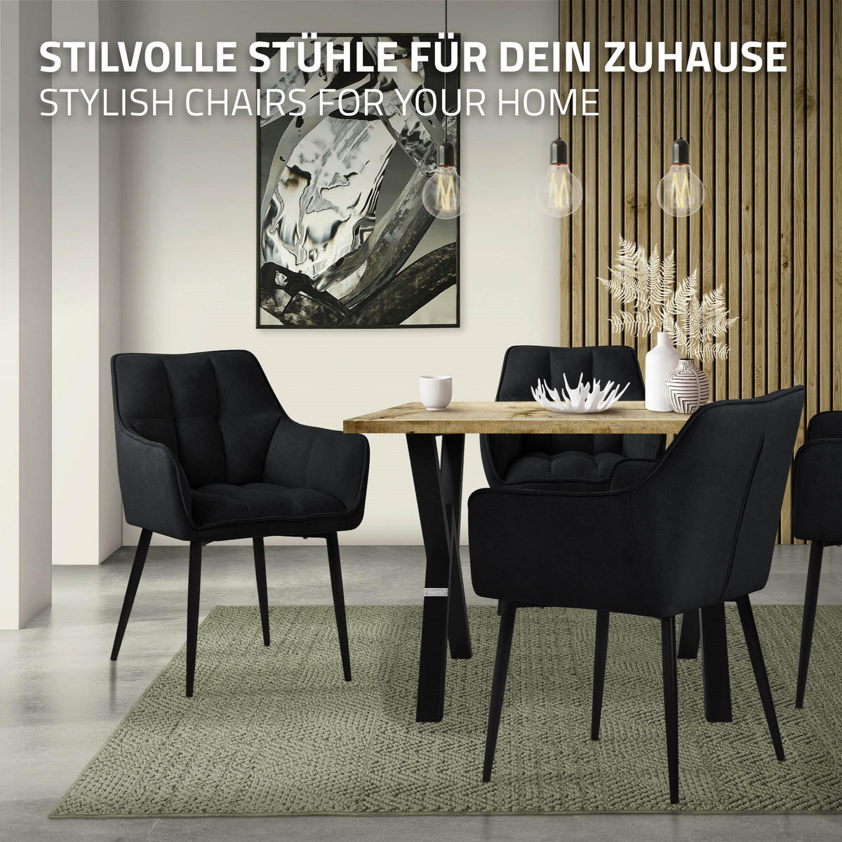 JÍDELNÍ ŽIDLE, SADA 2 KS, černá froté látka - černá, kov/textil (63/90/57cm) - ML-DESIGN