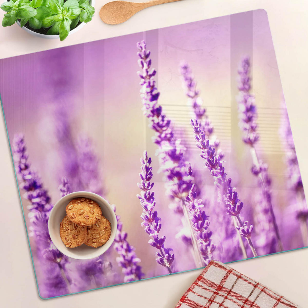 GLASPLATTE 60x52 cm Lavendel - Lila, Glas (60/0.4/52cm) - TULUP