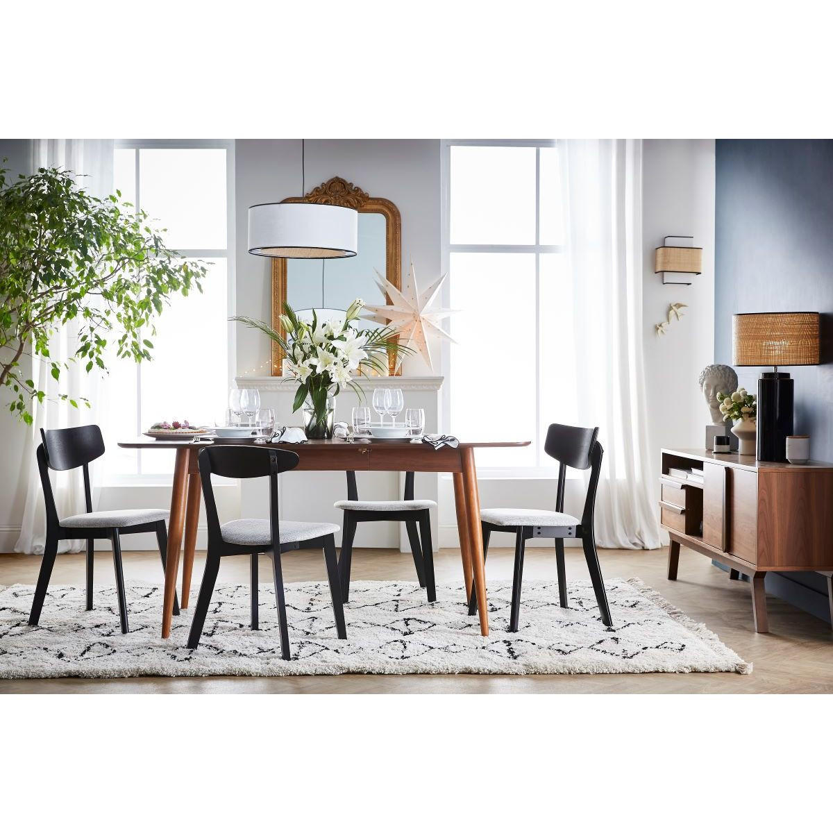 ESSTISCH Ausziehbar Nussbaum L130-160 cm NORDECO - Walnussfarben, Holz (160/90/75cm) - Miliboo